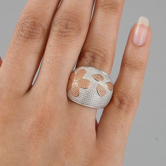 Karis Natural Champagne Diamond Accent Star Fish Ring in 18K RG Plated - Picture 4 of 6